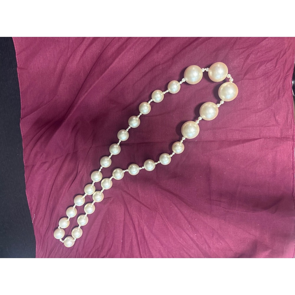 Large faux pearl necklace